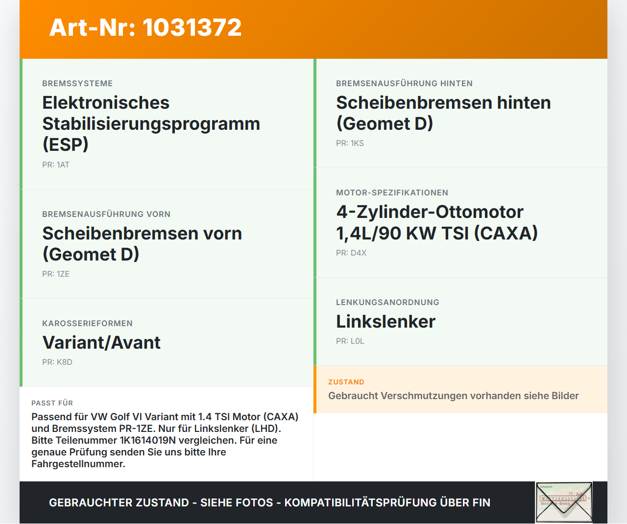VW Golf VI 6 1K Variant 09-13 Hauptbremszylinder Bremszylinder VW Golf VI 6 1K Variant 09-13 07.10.2010 1K1614019N... Vorschau 3