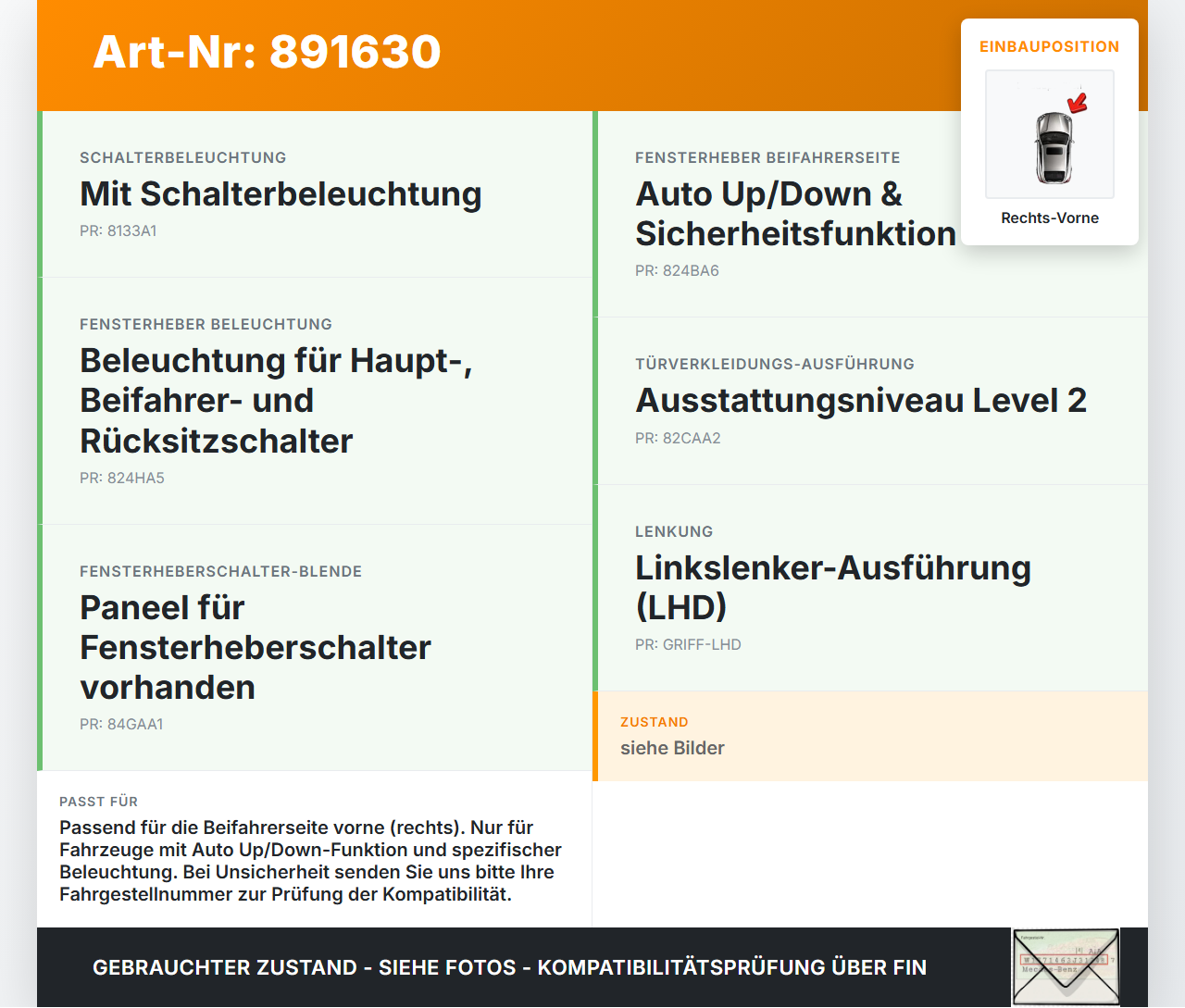 Hyundai Tucson IV NX4 20-23 Fensterheberschalter Schalter Rechts Vorne Hyundai Tucson IV NX4 20-23 31.08.2021... Vorschau 3