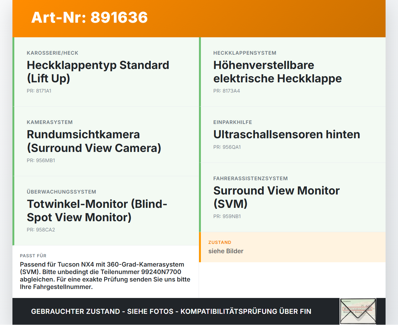 Hyundai Tucson IV NX4 20-23 Hybrid Hyb 1,6 132KW Kamera Rückfahrkamera Sensor Hyundai Tucson IV NX4 20-23... Vorschau 3
