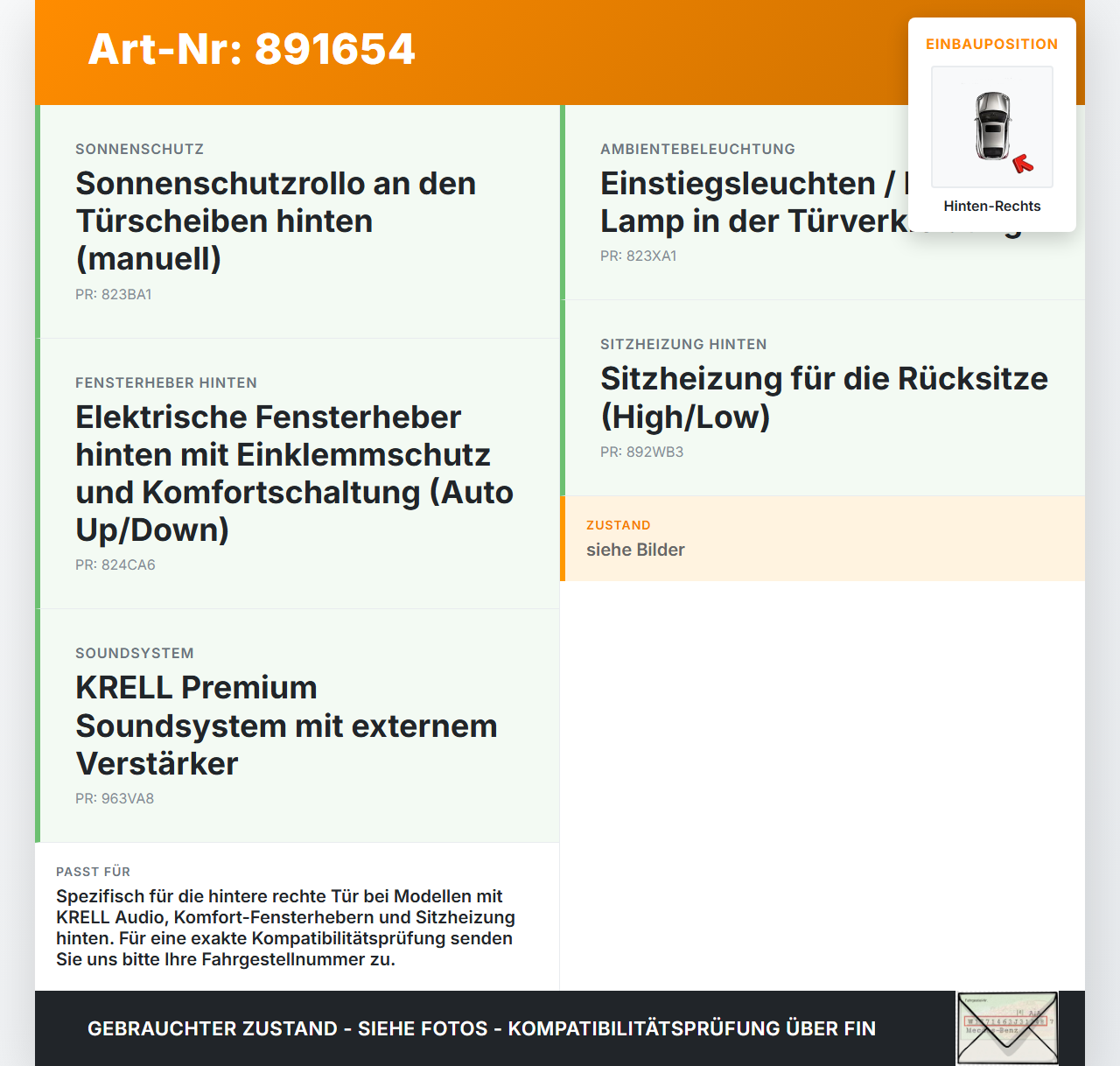 Hyundai Tucson IV NX4 20-23 Kabelbaum Leitungssatz für Tür und Fensterheber Hinten Rechts Hyundai Tucson IV NX4... Vorschau 3