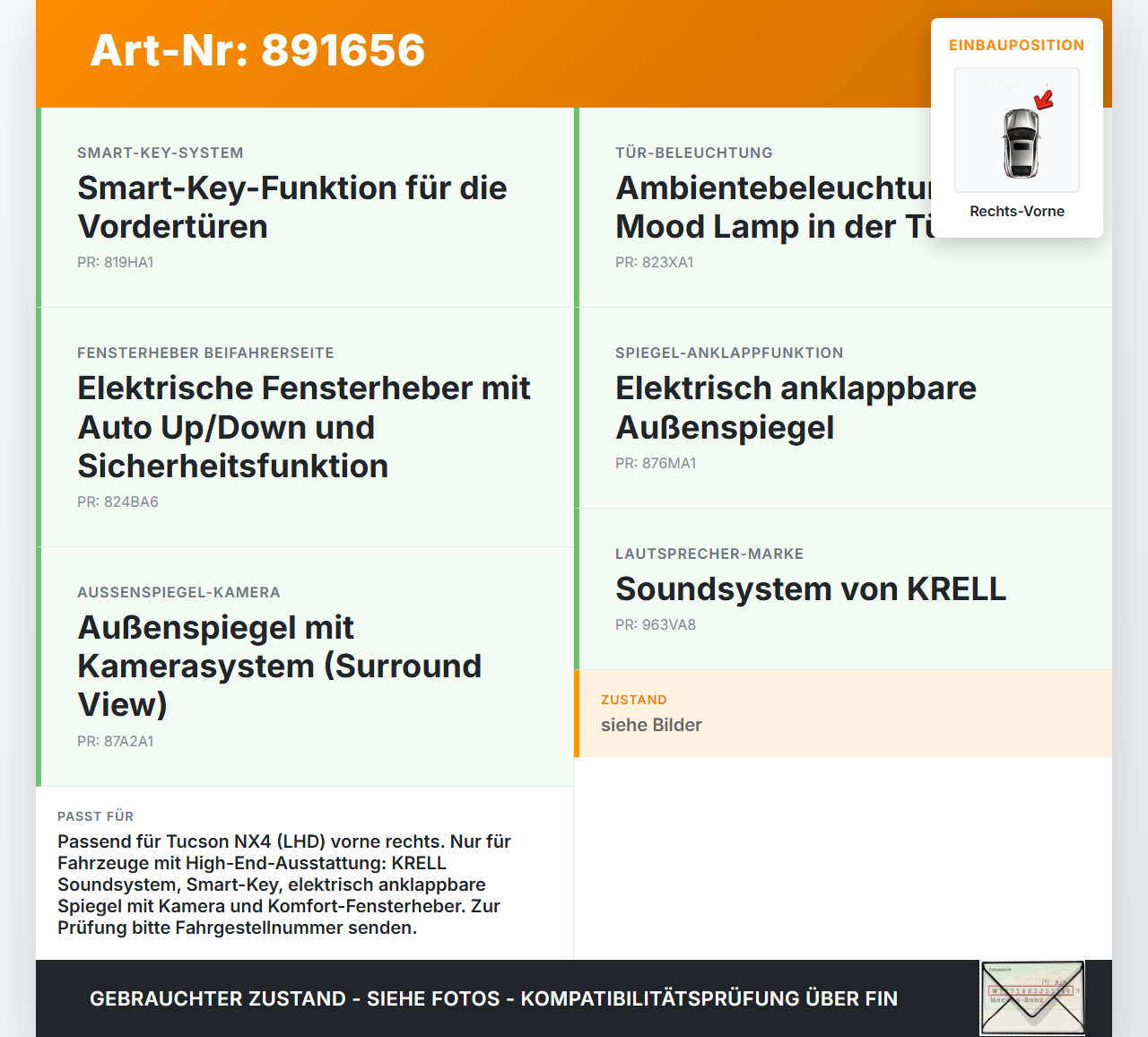 Hyundai Tucson IV NX4 20-23 Kabelbaum für Tür und Fensterheber Rechts Vorne Hyundai Tucson IV NX4 20-23 31.08.2021... Vorschau 3