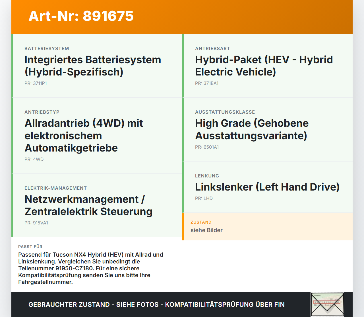 Hyundai Tucson IV NX4 20-23 Hybrid Hyb 1,6 132KW Sicherungskasten Zentralelektrik Hyundai Tucson IV NX4 20-23... Vorschau 3
