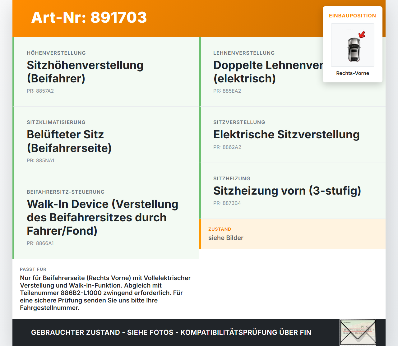 Hyundai Tucson IV NX4 20-23 Stellmotor für Elektr. Sitzverstellung Rechts Vorne Hyundai Tucson IV NX4 20-23... Vorschau 3