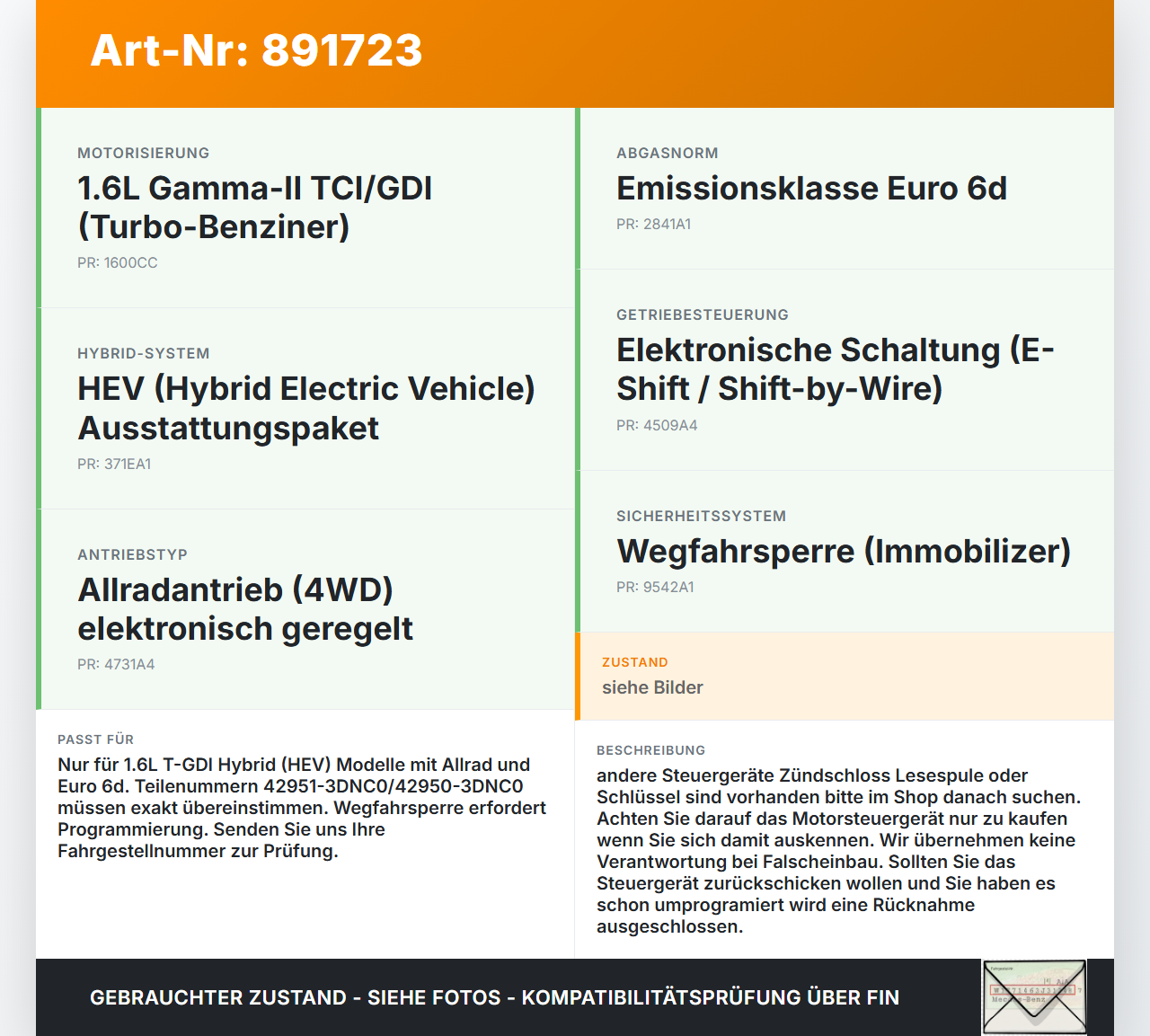 Hyundai Tucson IV NX4 20-23 Hybrid Hyb 1,6 132KW Steuergerät ECU für Motor Motorsteuergerät Hyundai Tucson IV NX4... Vorschau 3