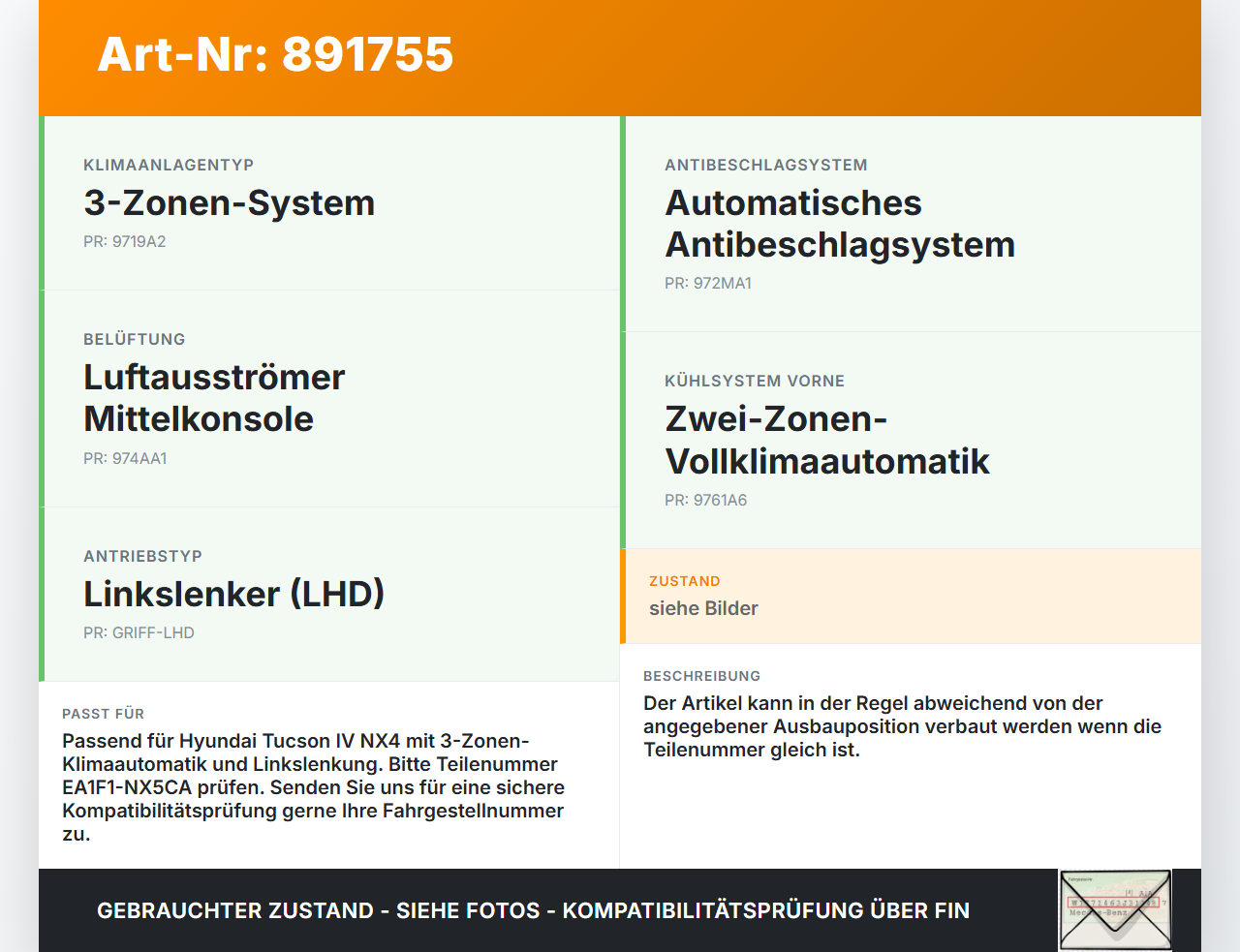 Hyundai Tucson IV NX4 20-23 Luftklappenstellmotor Stellmotor Pos.9 Hyundai Tucson IV NX4 20-23 31.08.2021... Vorschau 3