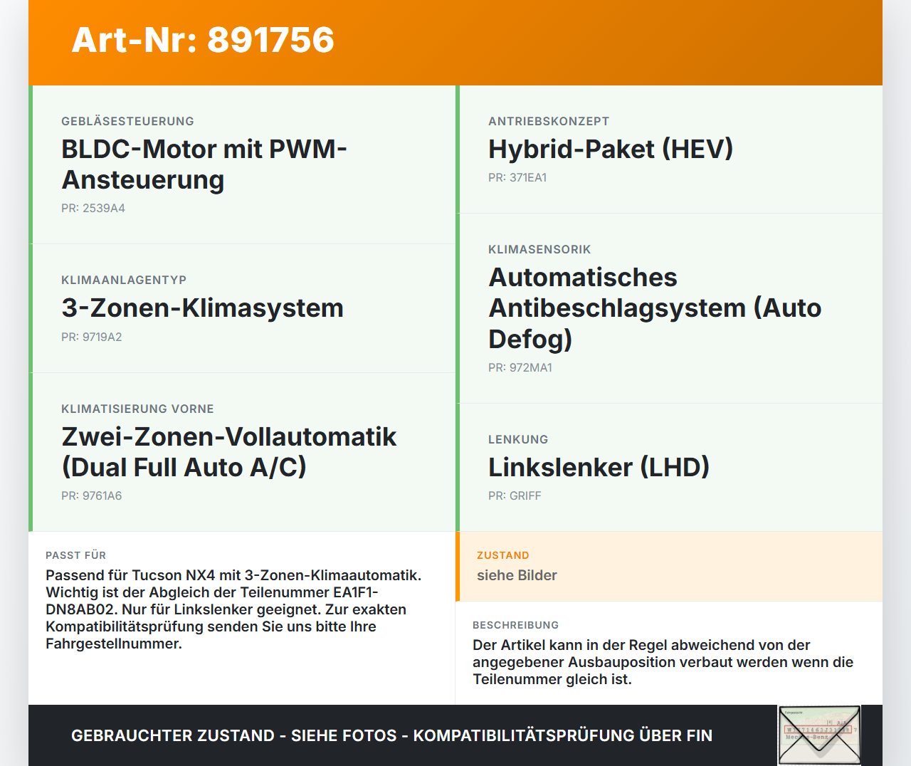 Hyundai Tucson IV NX4 20-23 Luftklappenstellmotor Stellmotor Pos.10 Hyundai Tucson IV NX4 20-23 31.08.2021... Vorschau 3