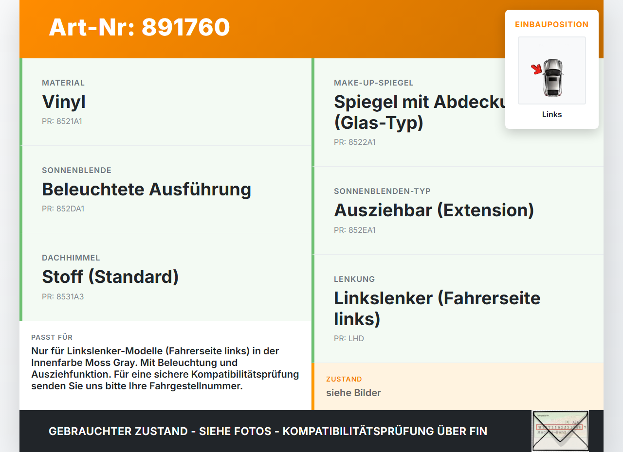 Hyundai Tucson IV NX4 20-23 Sonnenblende Links für Fahrer Hyundai Tucson IV NX4 20-23 31.08.2021 gebraucht Vorschau 3
