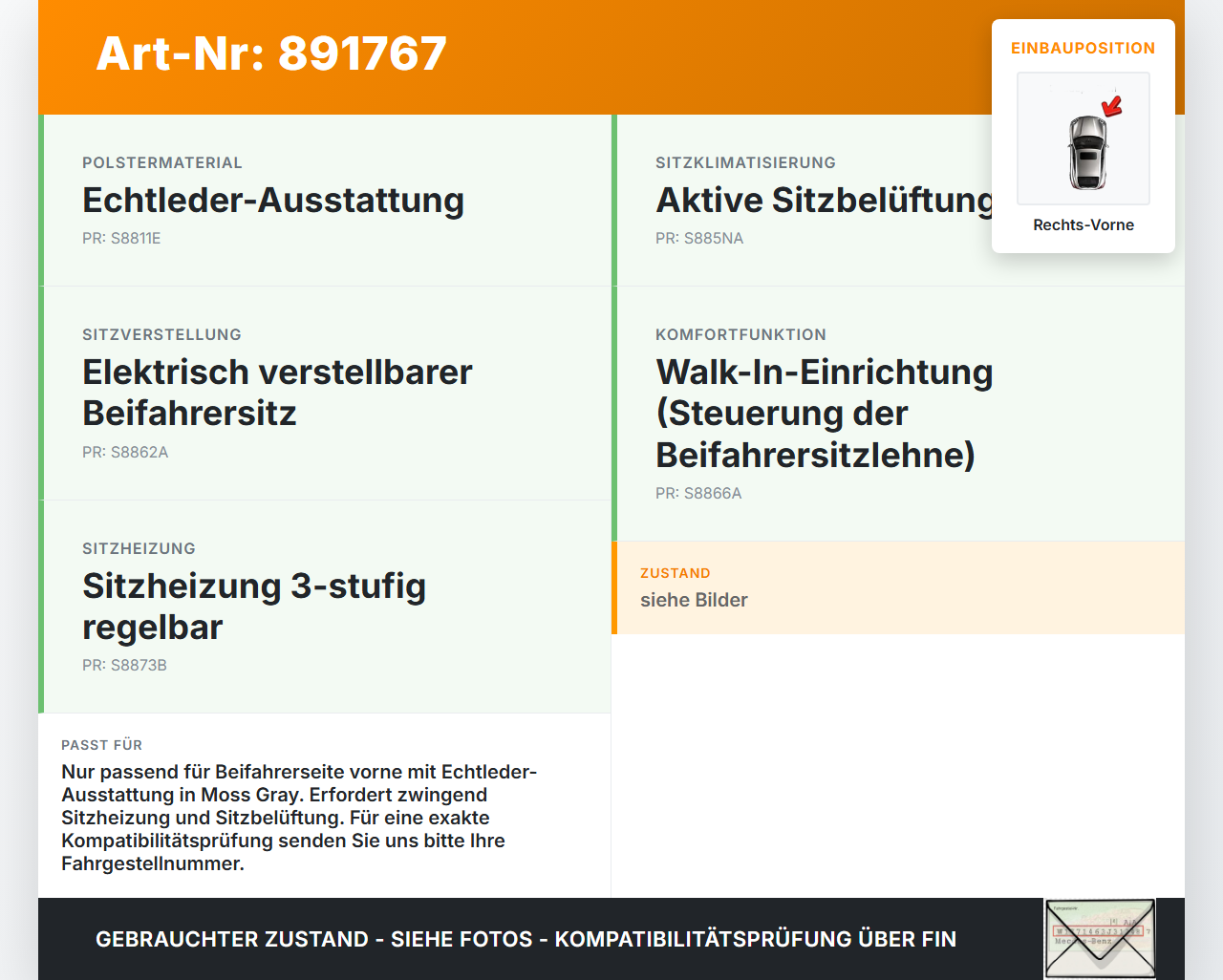 Hyundai Tucson IV NX4 20-23 Sitzbezug Sitzpolster für Beifahrersitz Rechts Vorne beheizt Hyundai Tucson IV NX4... Vorschau 3