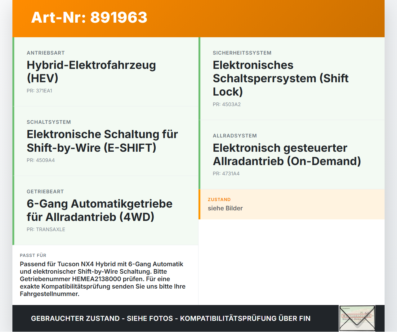 Hyundai Tucson IV NX4 20-23 Hybrid Hyb 1,6 132KW Sensor Poti Potentiometer für Getriebe Hyundai Tucson IV NX4 20-23... Vorschau 3
