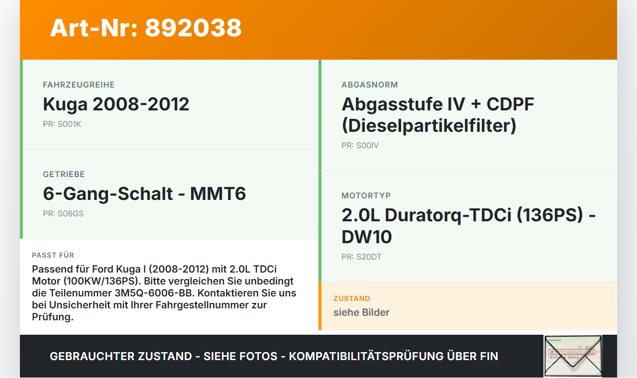 Ford Kuga I 08-12 TDCi 2,0 100KW 3M5Q-6006-BB Ölfiltergehäuse Gehäuse Halter für Ölfilter Ford Kuga I 08-12... Vorschau 3