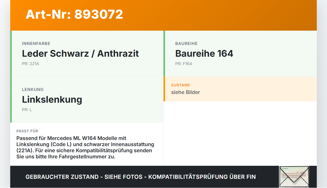 Mercedes W164 ML320 08-11 Hebel Entriegelung für Motorhaube Mercedes W164 ML320 08-11 23.05.2008 A1248800320 gebraucht Vorschau 3