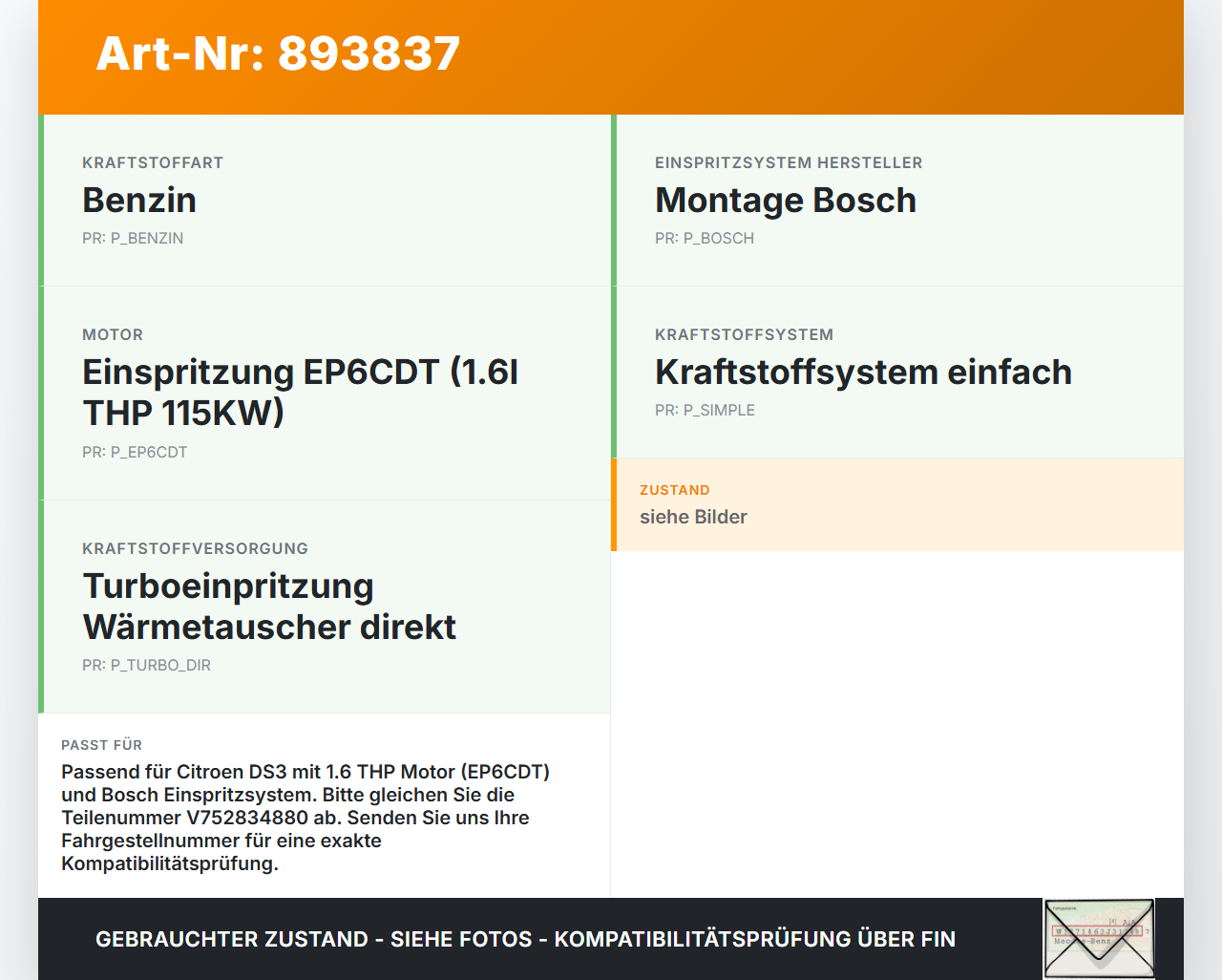 Citroen DS3 10-16 1,6 115KW Hochdruck Leitung RohrKraftstoffleitung Citroen DS3 10-16 02.08.2012 V752834880-06 gebraucht Vorschau 3