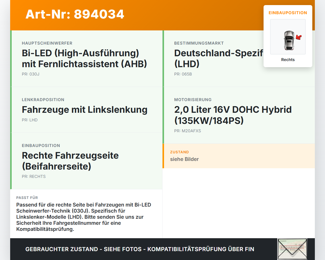 Toyota Corolla E21 18-23 Hybrid 2,0 135KW LED Leuchtmittel für Scheinwerfer Rechts Toyota Corolla E21 18-23... Vorschau 3