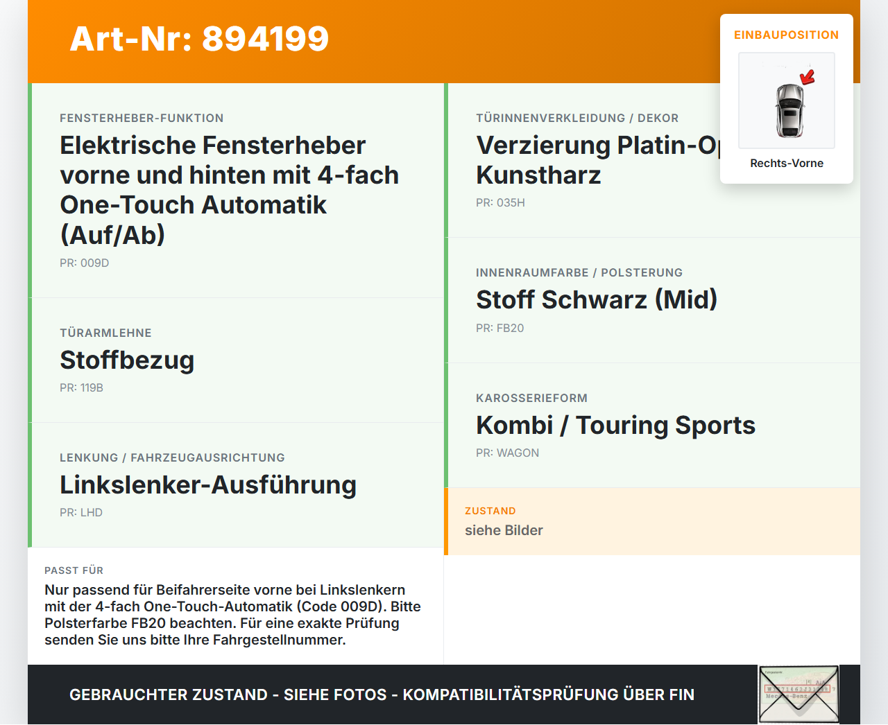 Toyota Corolla E21 18-23 Kombi Fensterheberschalter Schalter Rechts Vorne Toyota Corolla E21 18-23 01.09.2019... Vorschau 3