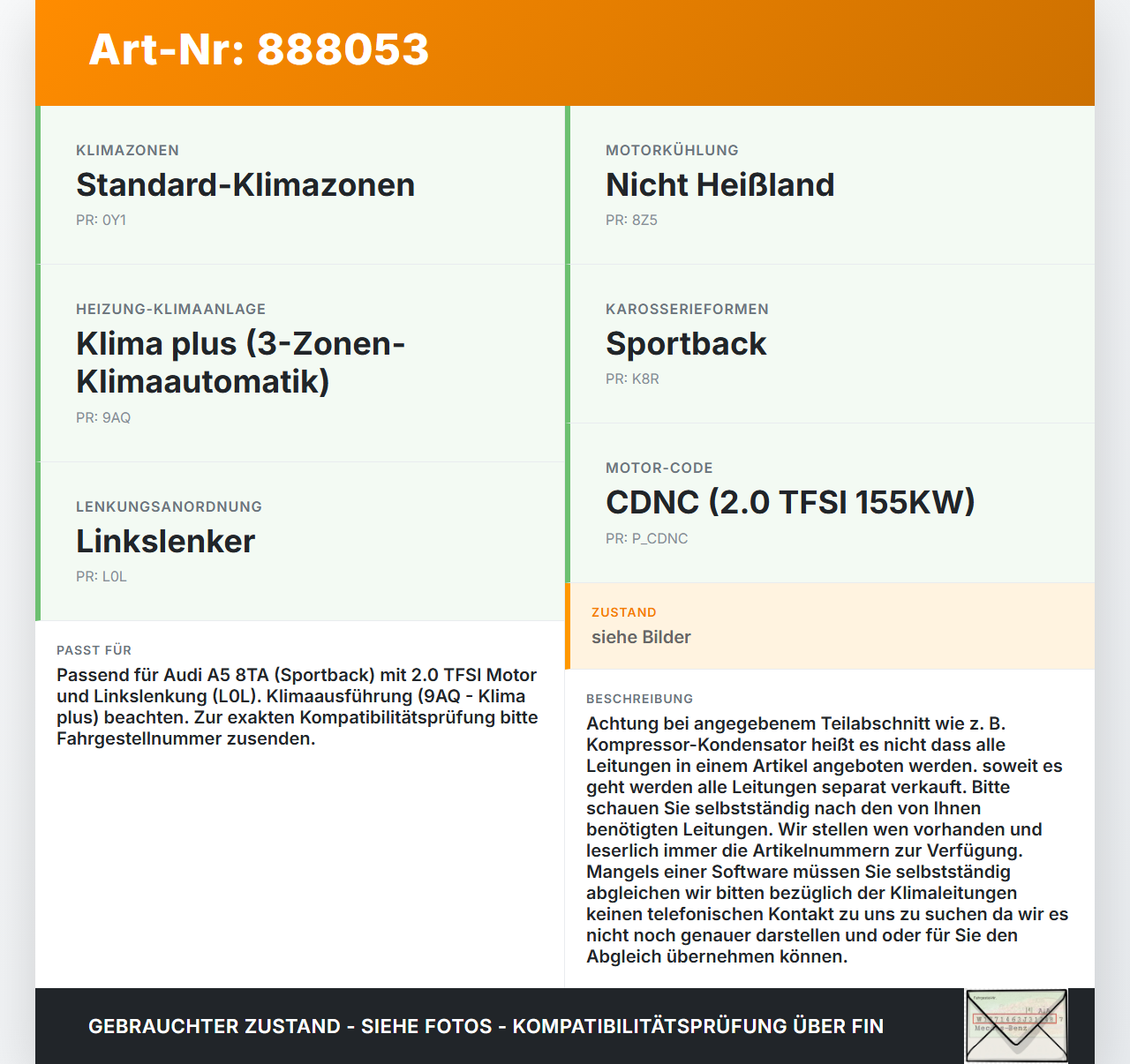 Audi A5 8TA 07-11 TFSI 2,0 155KW Klimaschlauch Klimaleitung Audi A5 8TA 07-11 06.01.2010 gebraucht Vorschau 3