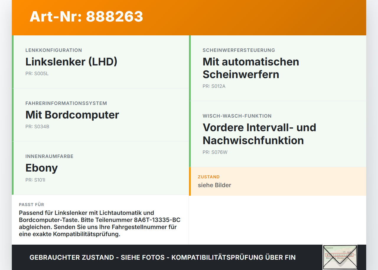 Ford B-Max JK 12-17 Blinkerschalter Lenkstockschalter Blinker Ford B-Max JK 12-17 11.02.2014 8A6T-13335-BC... Vorschau 3