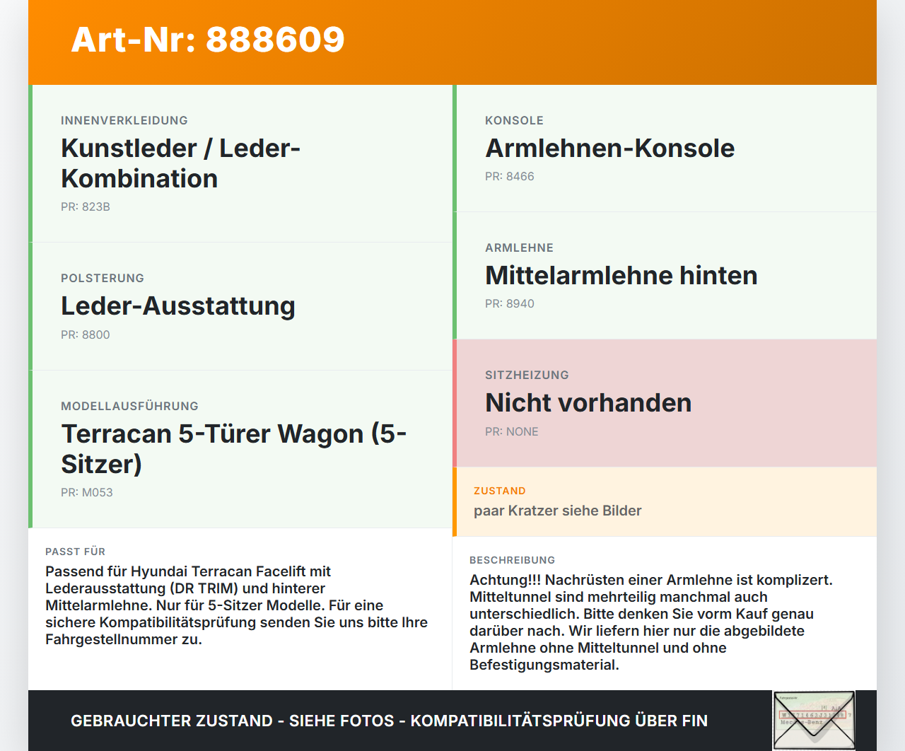 Hyundai Terracan 04-06 Armlehne Mittelarmlehne Auflage mit Becherhalter für Rücksitzbank Hyundai Terracan 04-06... Vorschau 3