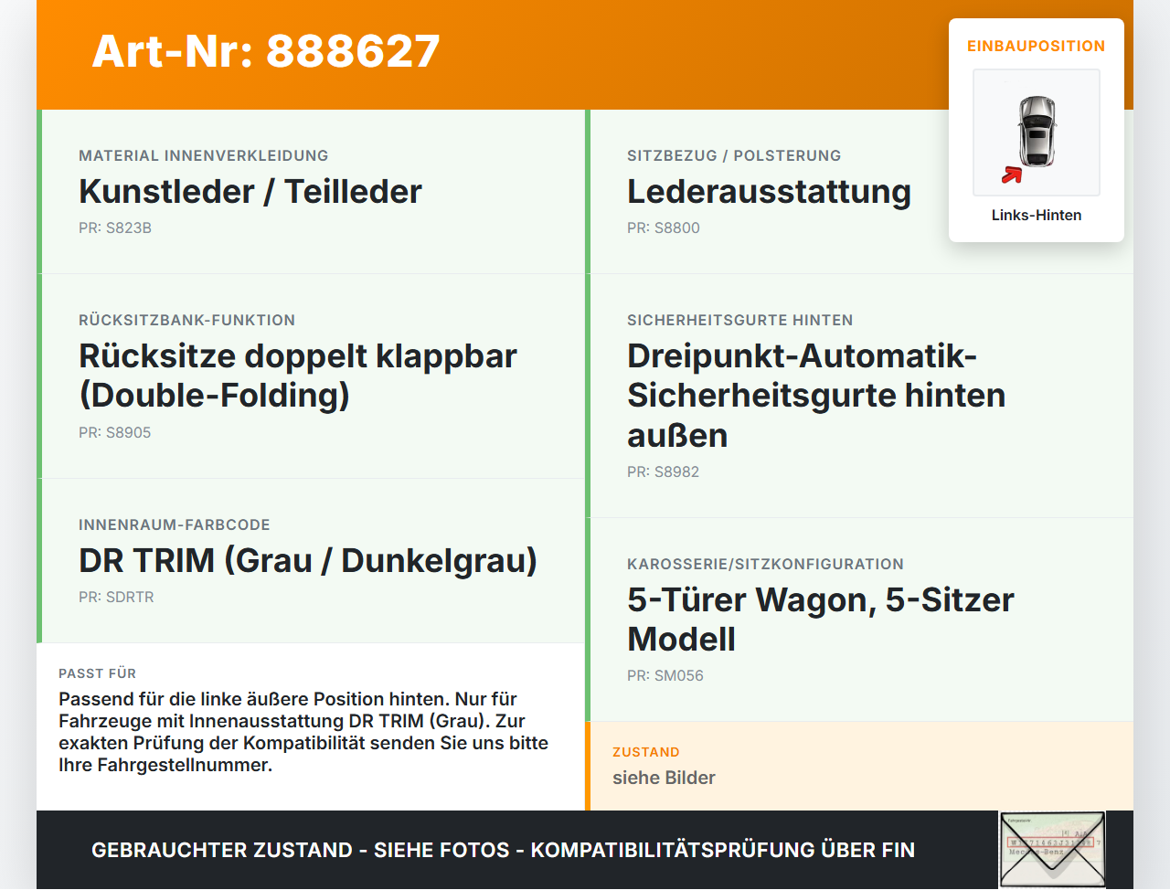 Hyundai Terracan 04-06 Gurtschloss Links Hinten Grau Hyundai Terracan 04-06 30.03.2006 gebraucht Vorschau 3