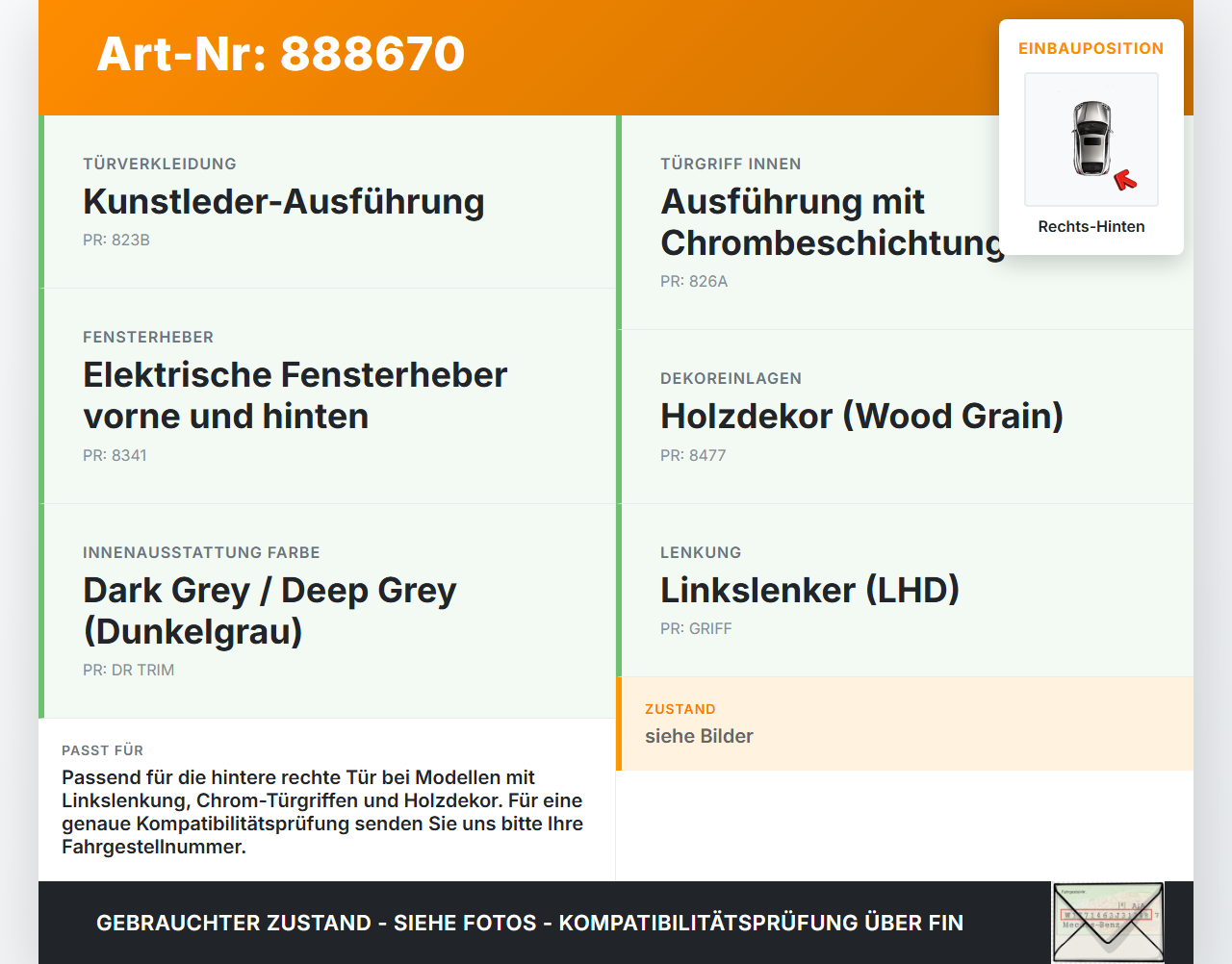 Hyundai Terracan 04-06 Griff Griffmuschel Türgriff Innen Rechts Hinten Hyundai Terracan 04-06 30.03.2006... Vorschau 3