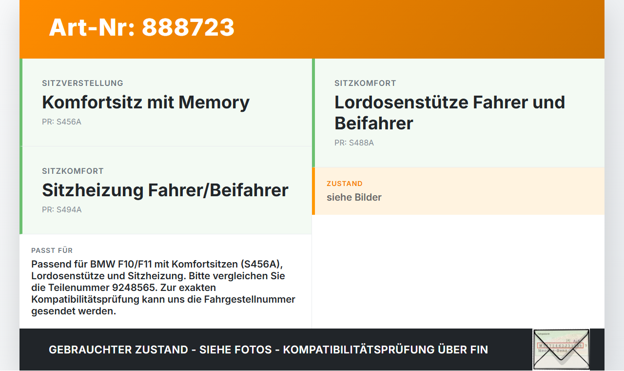 BMW F11 530dx 10-14 Steuergerät ECU Modul SM MF/M-HL BMW F11 530dx 10-14 09.06.2011 9248565 61.35-9248565.9-01 gebraucht Vorschau 3