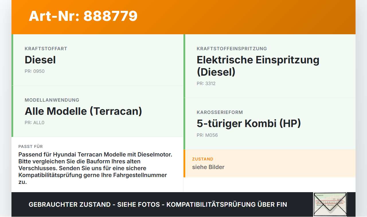 Hyundai Terracan 04-06 Tankdeckel Verschluss Tankverschluss Hyundai Terracan 04-06 30.03.2006 gebraucht Vorschau 3