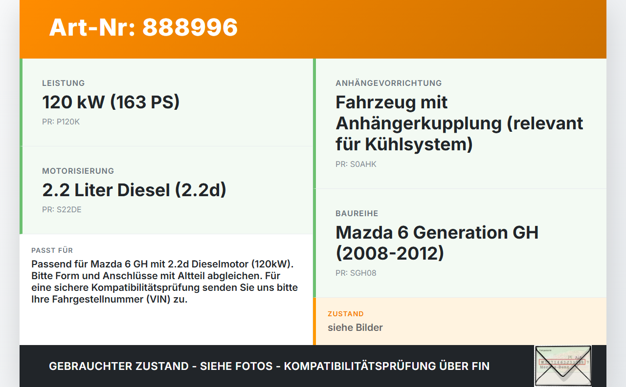 Mazda 6 GH 08-12 2,2d 120KW Ausgleichsbehälter f. Kühlmittel Mazda 6 GH 08-12 31.05.2010 gebraucht Vorschau 3