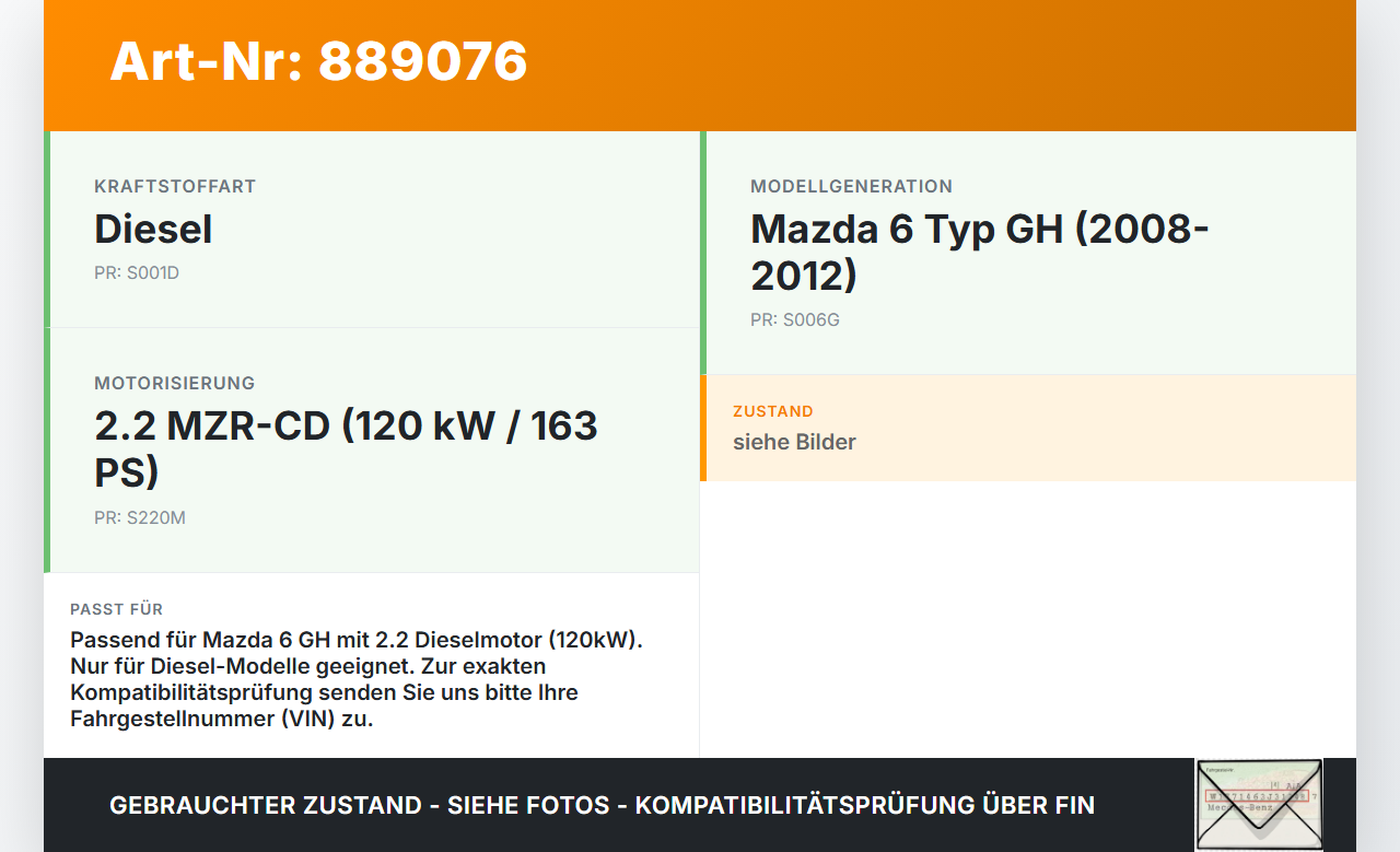 Mazda 6 GH 08-12 2,2d 120KW Tankstutzen Tank Mazda 6 GH 08-12 31.05.2010 gebraucht Vorschau 3
