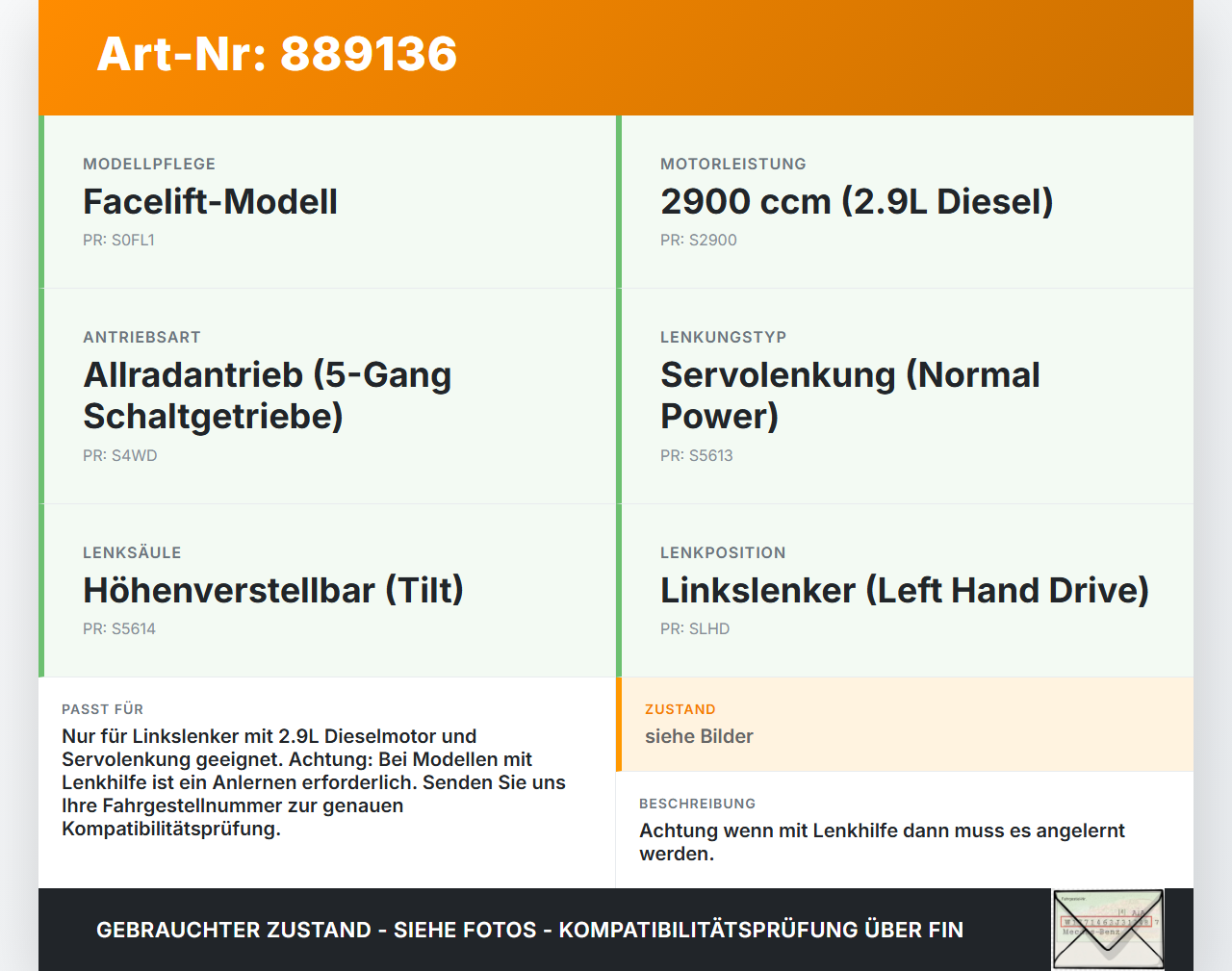 Hyundai Terracan 04-06 Lenkgetriebe Servolenkung Hyundai Terracan 04-06 30.03.2006 57700H-1200 gebraucht Vorschau 3