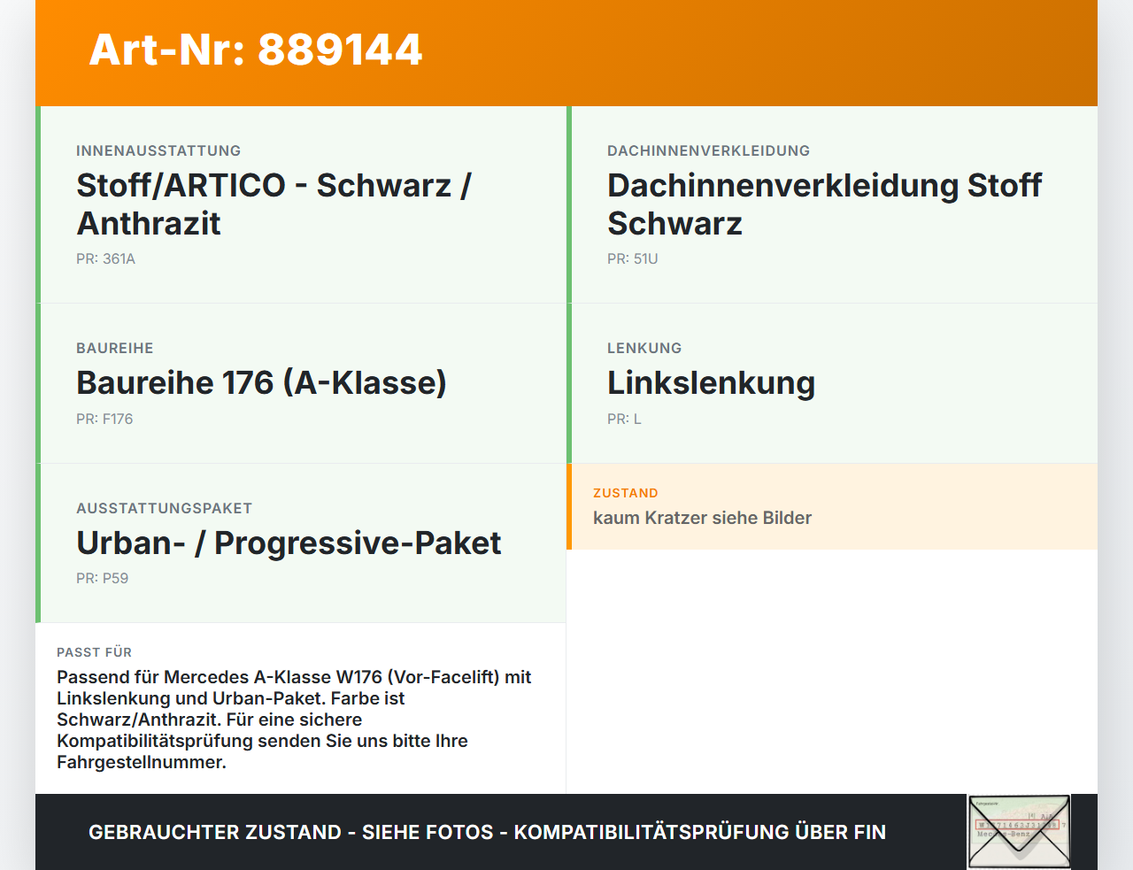 Mercedes W176 A180 12-15 Verkleidung für Tacho Mercedes W176 A180 12-15 31.10.2013 A1766800207 gebraucht Vorschau 3