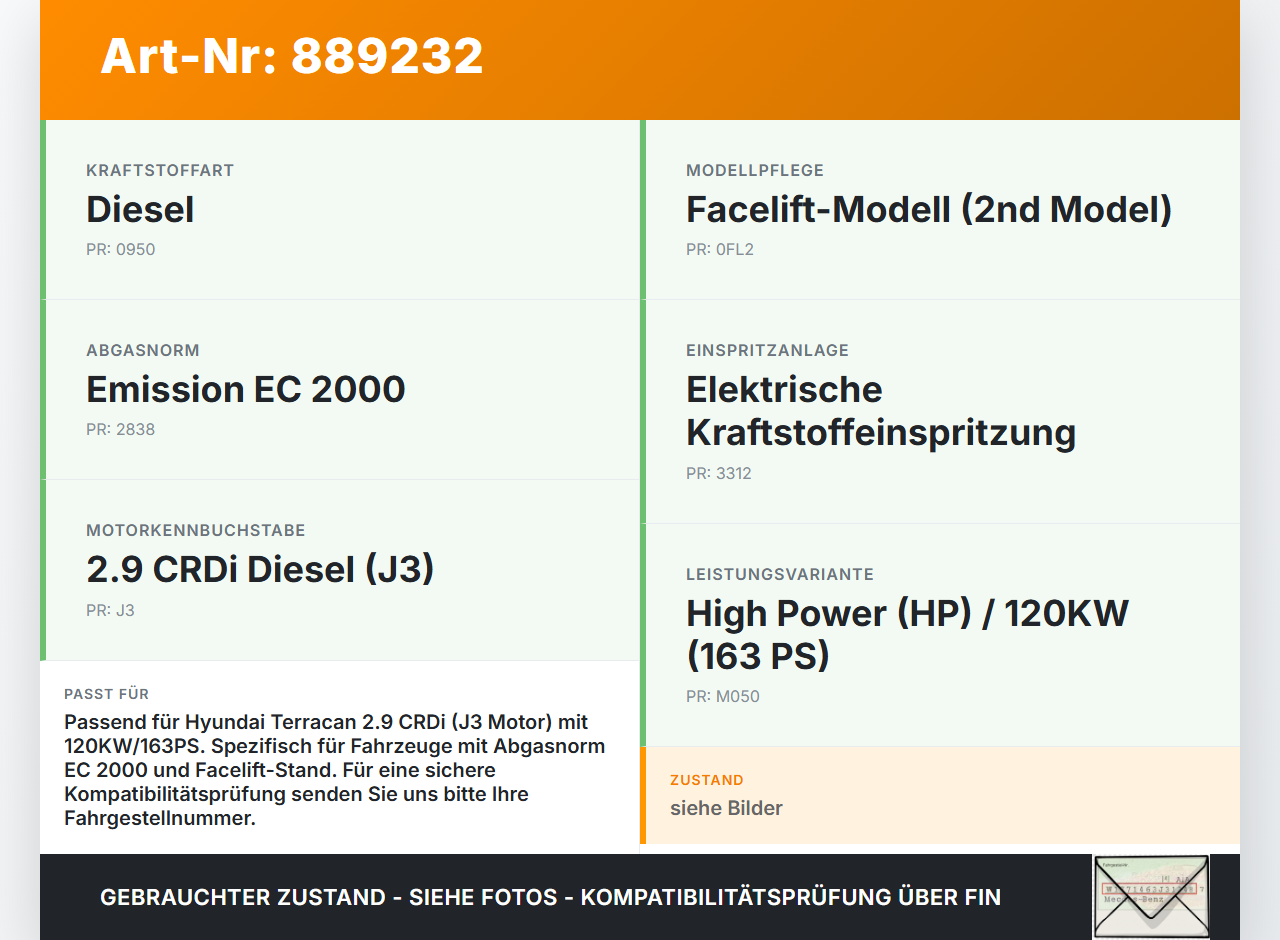 Hyundai Terracan 04-06 2,9 120KW J3 P93U Ansaugbrücke Ansaugkrümmer Hyundai Terracan 04-06 30.03.2006 28311-4X700... Vorschau 3