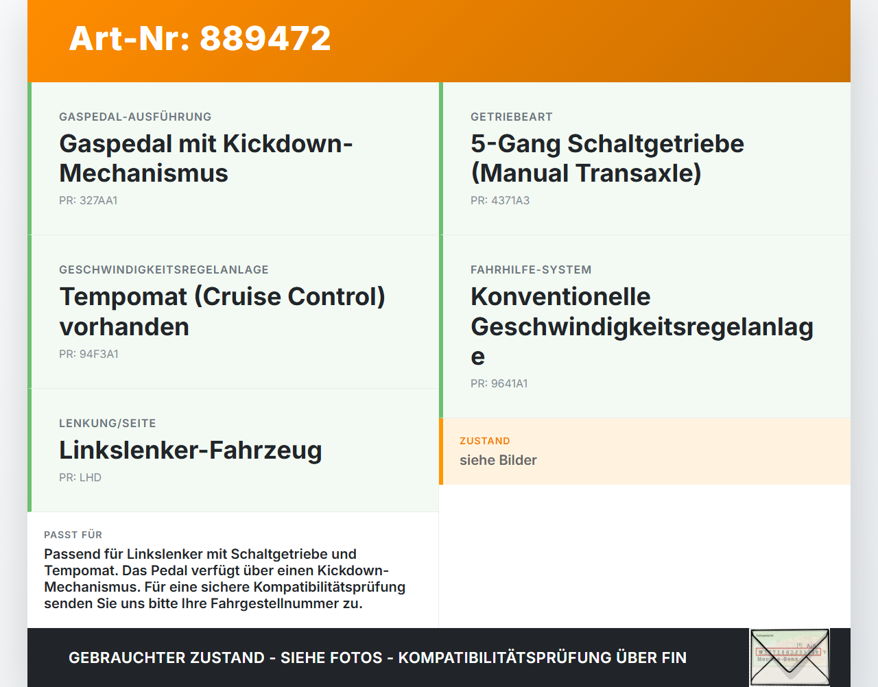 Kia Soul I AM 08-11 CRDI 1,6 85KW Gaswertgeber Gaspedal Kia Soul I AM 08-11 16.01.2009 35190-4A501 60011752 gebraucht Vorschau 3