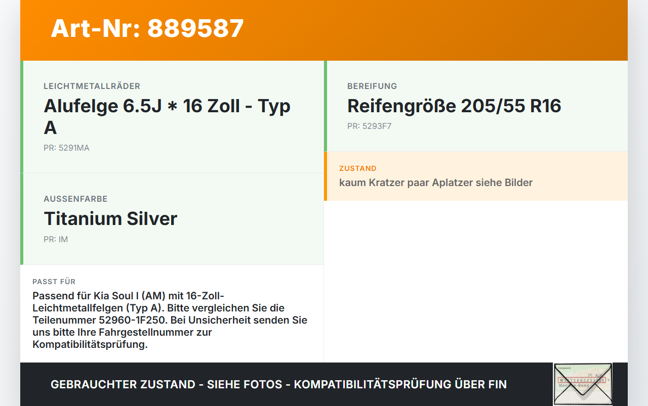 Kia Soul I AM 08-11 Radnabenabdeckung Rad Nabenabdeckung Nabenblende Kia Soul I AM 08-11 16.01.2009 529601F250... Vorschau 3