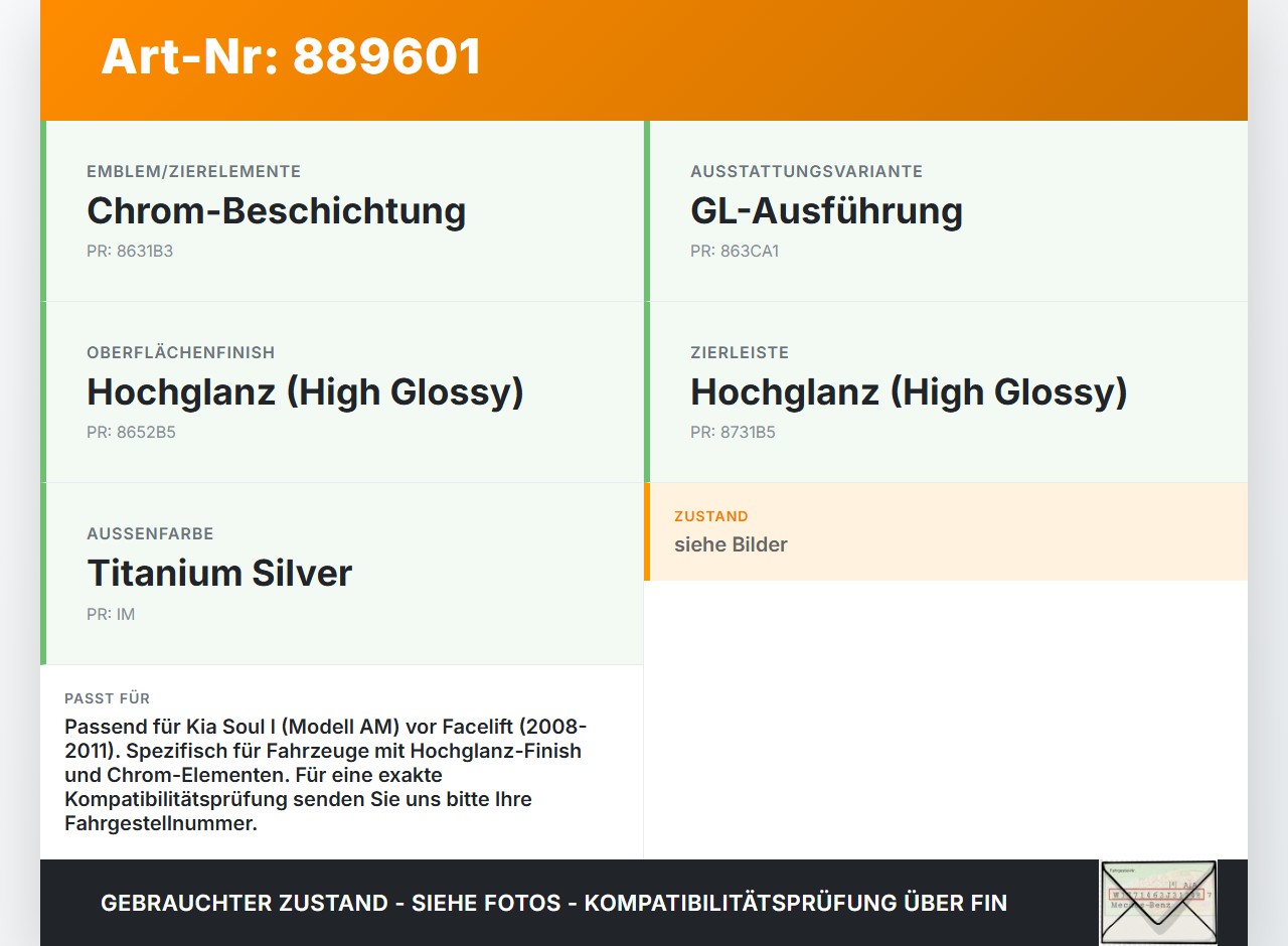 Kia Soul I AM 08-11 Frontgrill Kühlergrill Grill IM Kia Soul I AM 08-11 16.01.2009 E8380-2K002 gebraucht Vorschau 3