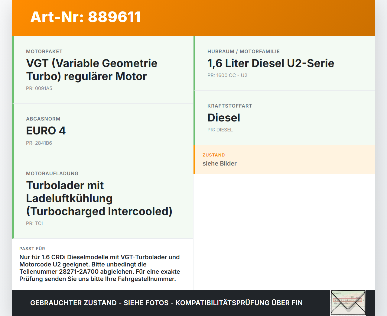 Kia Soul I AM 08-11 CRDI 1,6 85KW Ladeluftkühler Kühler Kia Soul I AM 08-11 16.01.2009 28271-2A700 gebraucht Vorschau 3
