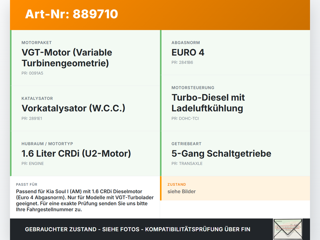 Kia Soul I AM 08-11 CRDI 1,6 85KW Abgasleitung AGR Rohr Leitung Flexrohr Kia Soul I AM 08-11 16.01.2009 284912A700... Vorschau 3
