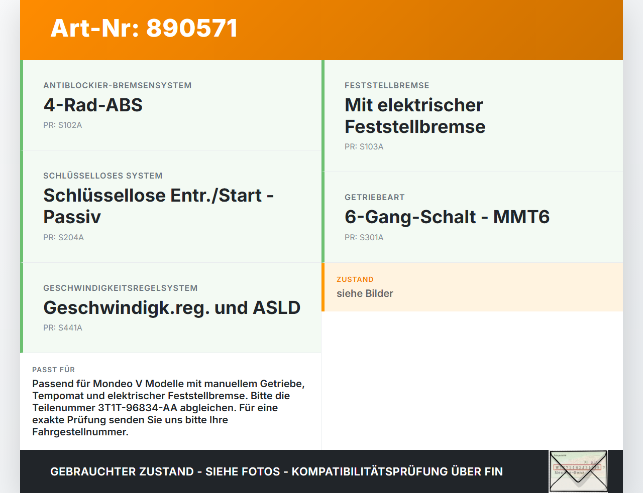 Ford Mondeo V BA7 CF 14-19 Bremslichtschalter Bremsschalter Ford Mondeo V BA7 CF 14-19 16.12.2016 GL3T-9G854-BA... Vorschau 3
