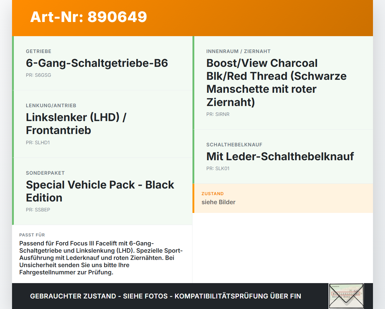 Ford Focus III 14-18 1,5 110KW Schaltkulisse Schalthebel Ford Focus III 14-18 07.09.2016 F1FR-7C453-CKF 2121192... Vorschau 3