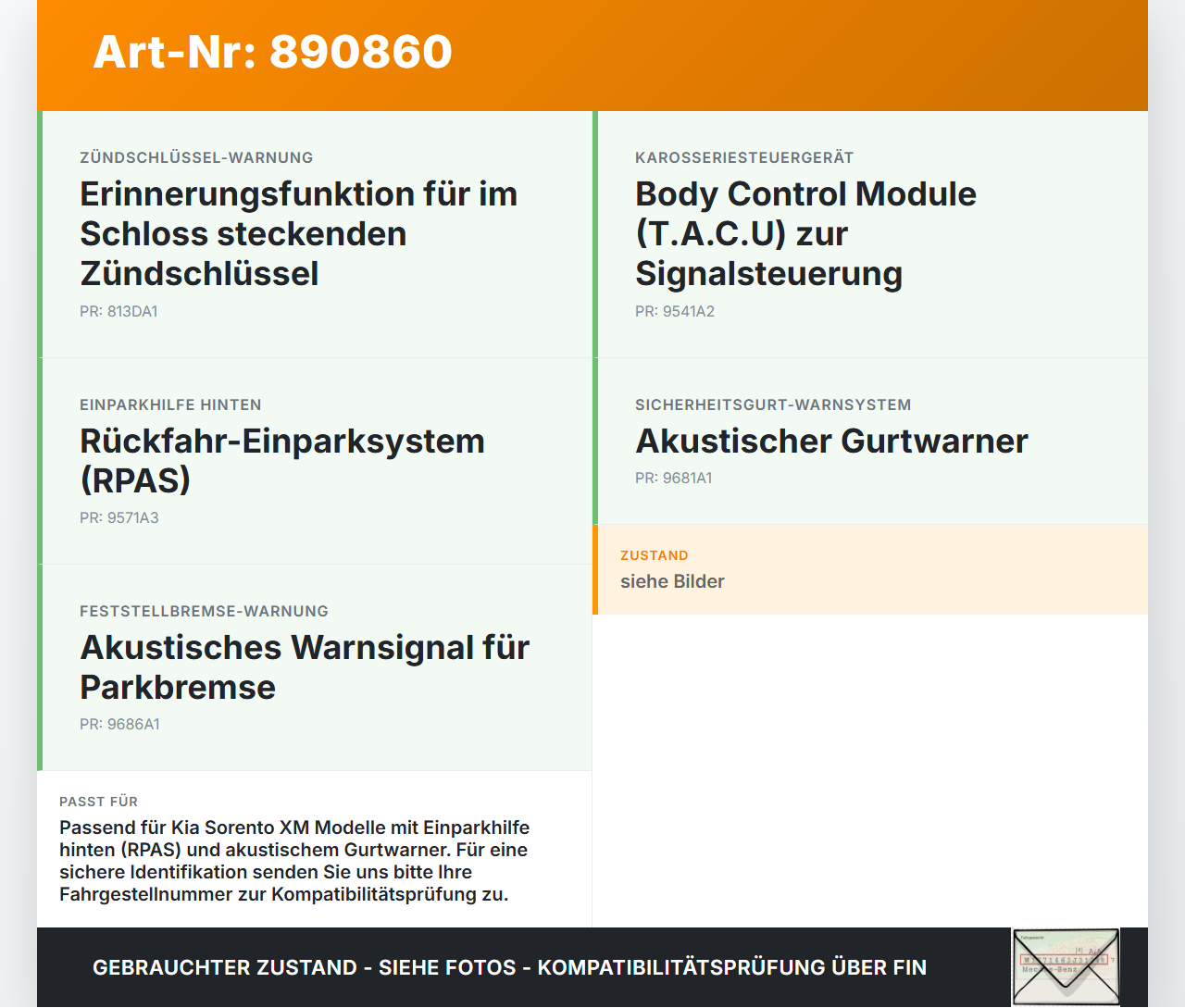 Kia Sorento XM 09-12 Summer Buzzer Kia Sorento XM 09-12 20.04.2011 gebraucht Vorschau 3