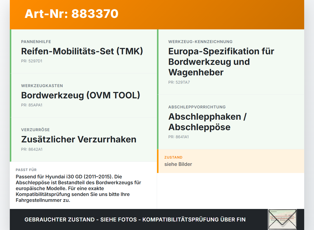 Hyundai I30 GD 11-15 Abschleppöse Abschlepphaken Hyundai I30 GD 11-15 09.07.2014 091470X000 gebraucht Vorschau 3