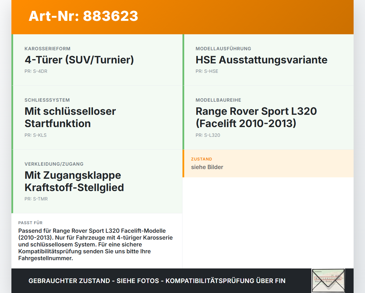 Range Rover Sport LS 10-13 Schloss f. Heckklappe Heckklappenschloss Verriegelung Range Rover Sport LS 10-13... Vorschau 3