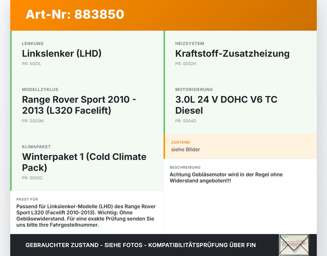 Range Rover Sport LS 10-13 Gebläsemotor Lüftermotor Heizungsgebläse Range Rover Sport LS 10-13 21.10.2009 JGC500050... Vorschau 3