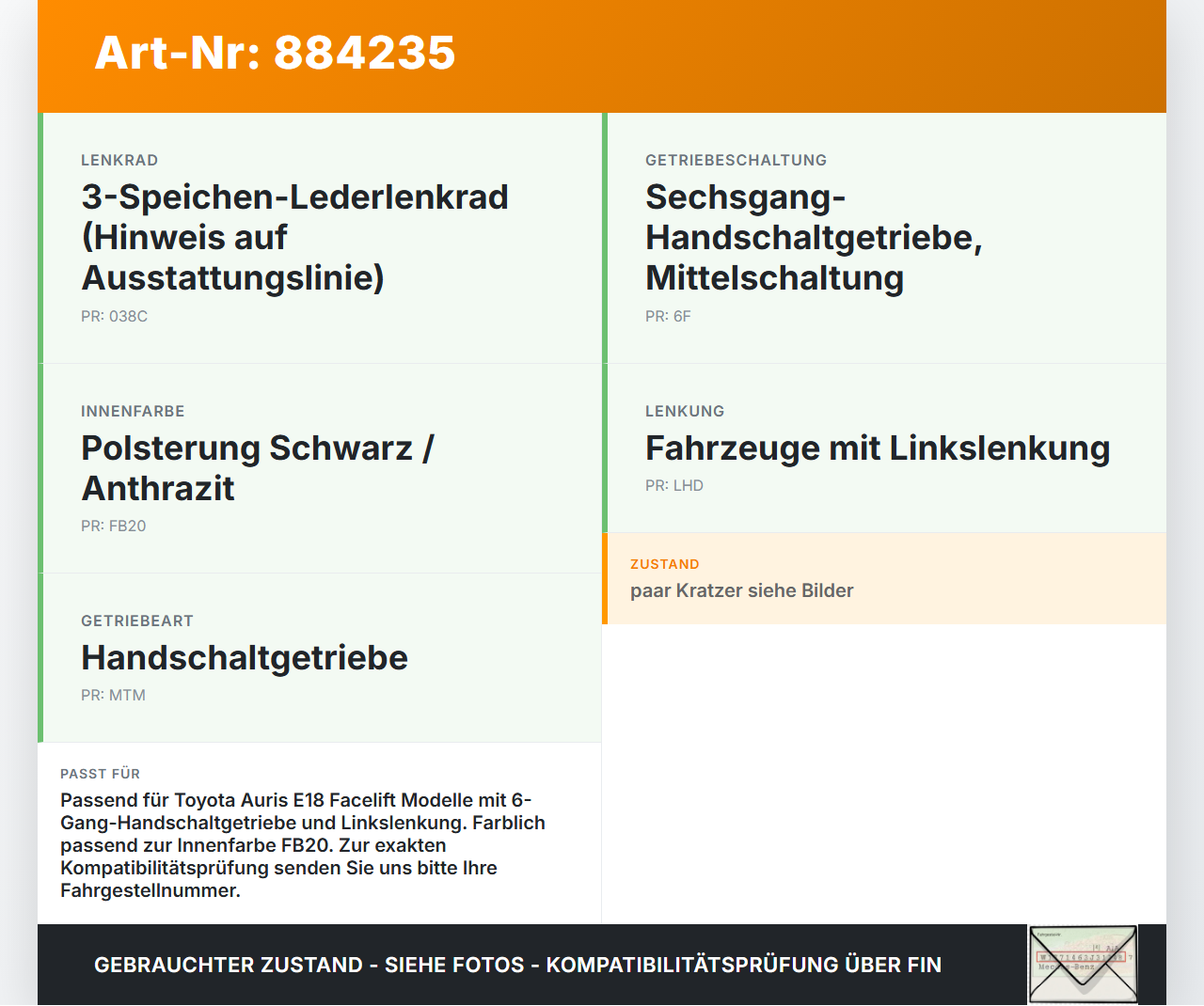 Toyota Auris E18 15-18 Schaltsack Schaltmanschette vom Schaltknauf Toyota Auris E18 15-18 01.06.2015 gebraucht Vorschau 3