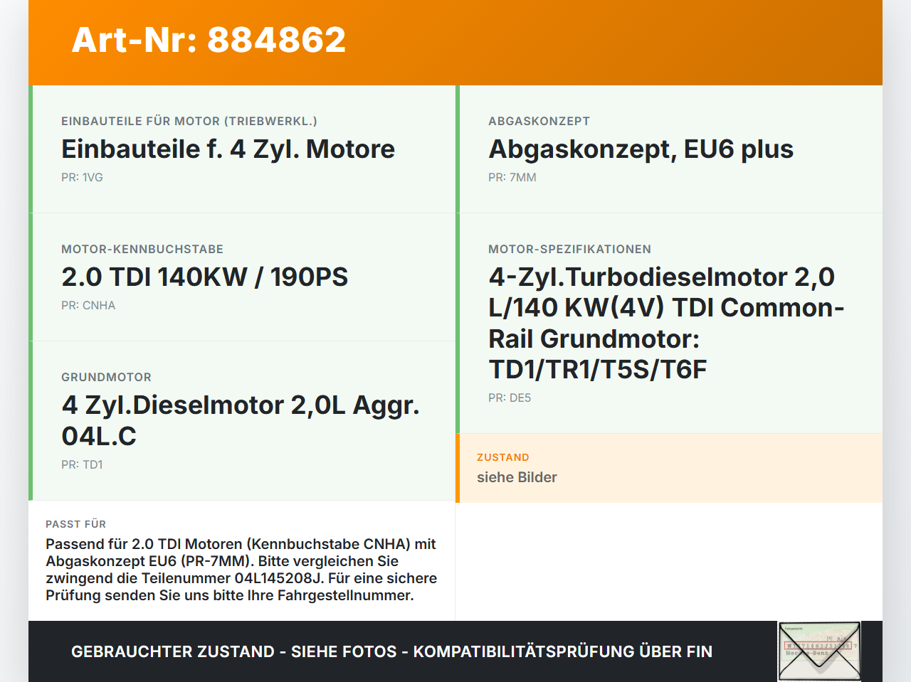 Audi Q5 8R 12-17 TDI 2,0 140KW CNHA Ölpumpe Audi Q5 8R 12-17 26.10.2016 04L145208J gebraucht Vorschau 3