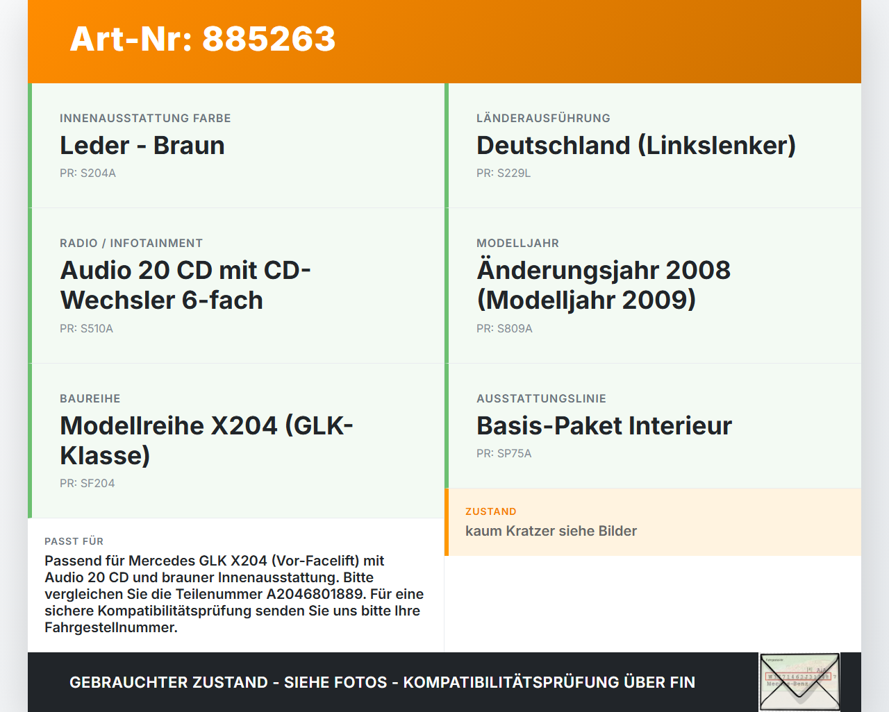Mercedes GLK X204 320 09-12 Blende Einbaurahmen für Display Mercedes GLK X204 320 09-12 04.06.2009 A2046801889 gebraucht Vorschau 3