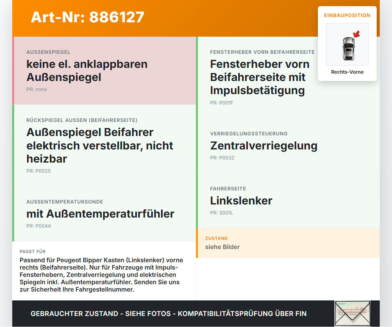 Peugeot Bipper 08-14 Kasten Kabelbaum für Tür und Fensterheber Rechts Vorne Peugeot Bipper 08-14 27.10.2011 6559JF... Vorschau 3