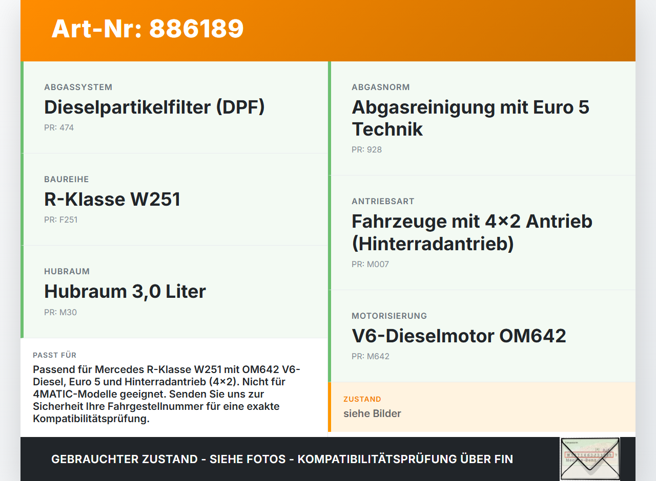 Mercedes W251 R300 10-13 CDI 3,0 140KW Hosenrohr Vorderrohr Abgasrohr Flexrohr Mercedes W251 R300 10-13 24.06.2011... Vorschau 3