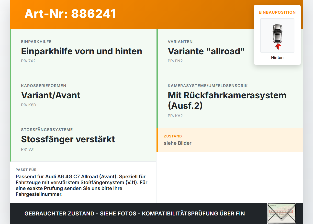 Audi A6 4G C7 Allroad 12-14 Kombi Träger Pralldämpfer für Stoßstange Hinten Audi A6 4G C7 Allroad 12-14 18.09.2014... Vorschau 3