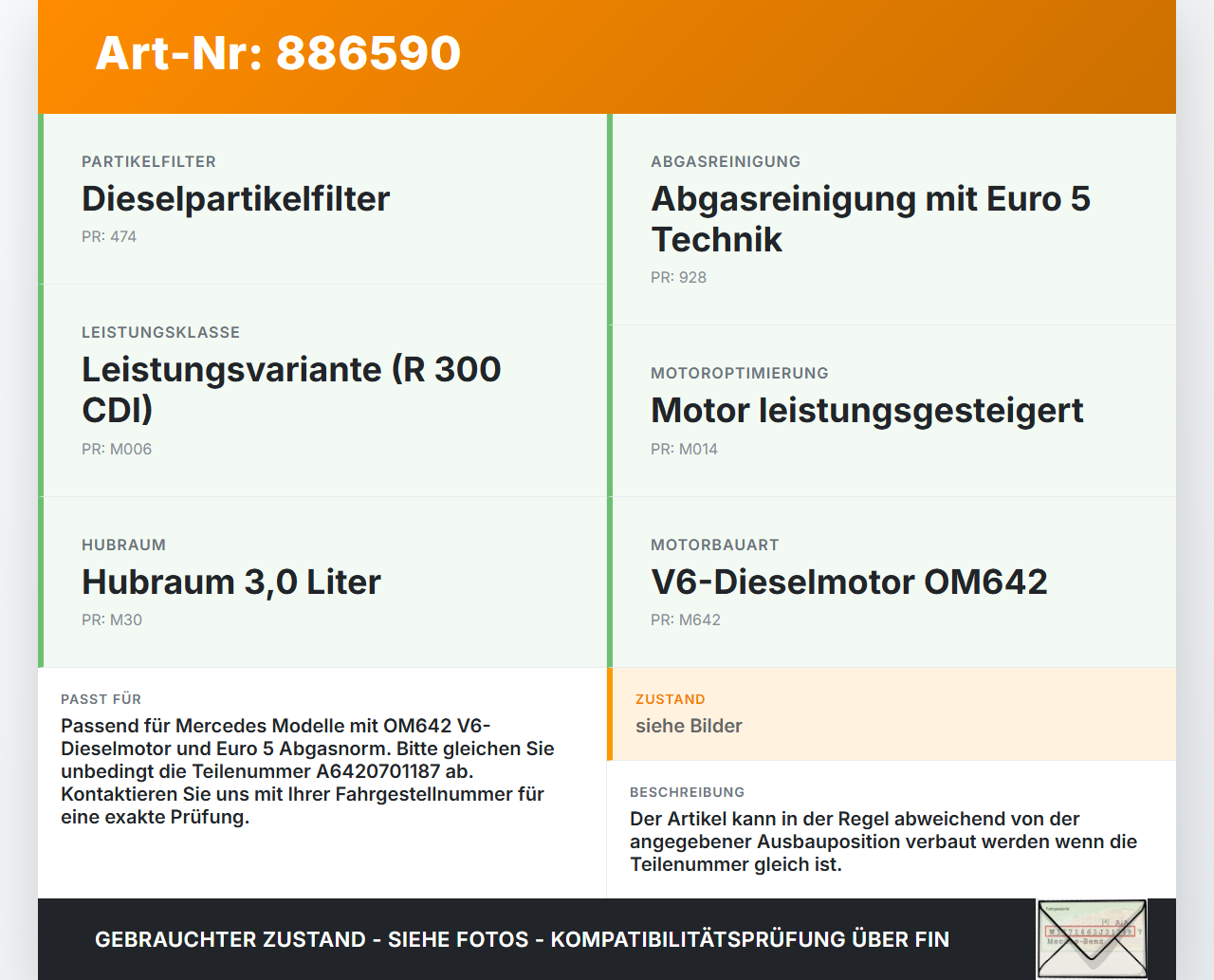 Mercedes W251 R300 10-13 CDI 3,0 140KW Injektor Einspritzdüse Zyl.5 Mercedes W251 R300 10-13 24.06.2011 A6420701187... Vorschau 3