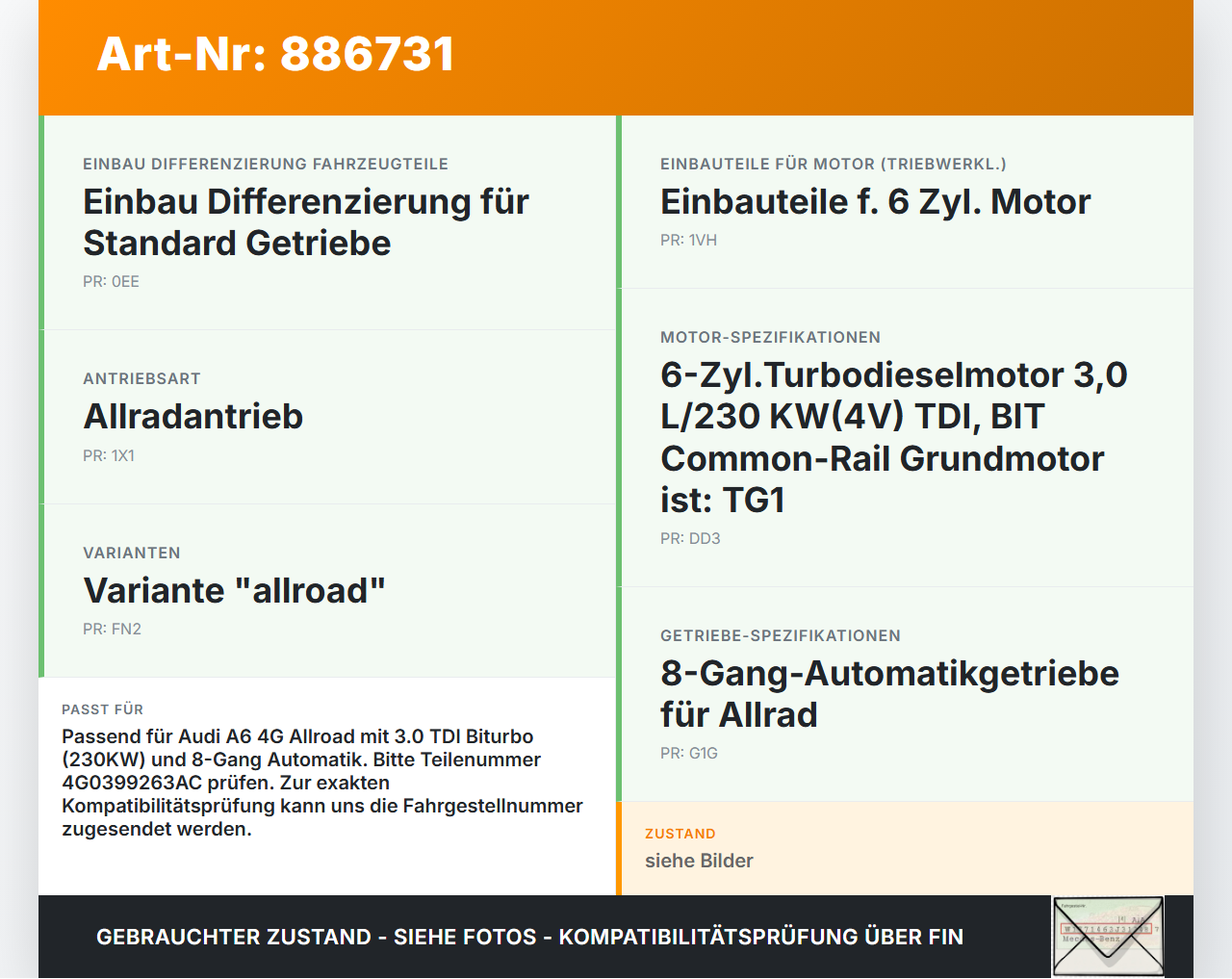 Audi A6 4G C7 Allroad 12-14 TDI 3,0 230KW Getriebehalter Träger Lager für Getriebe Audi A6 4G C7 Allroad 12-14... Vorschau 3