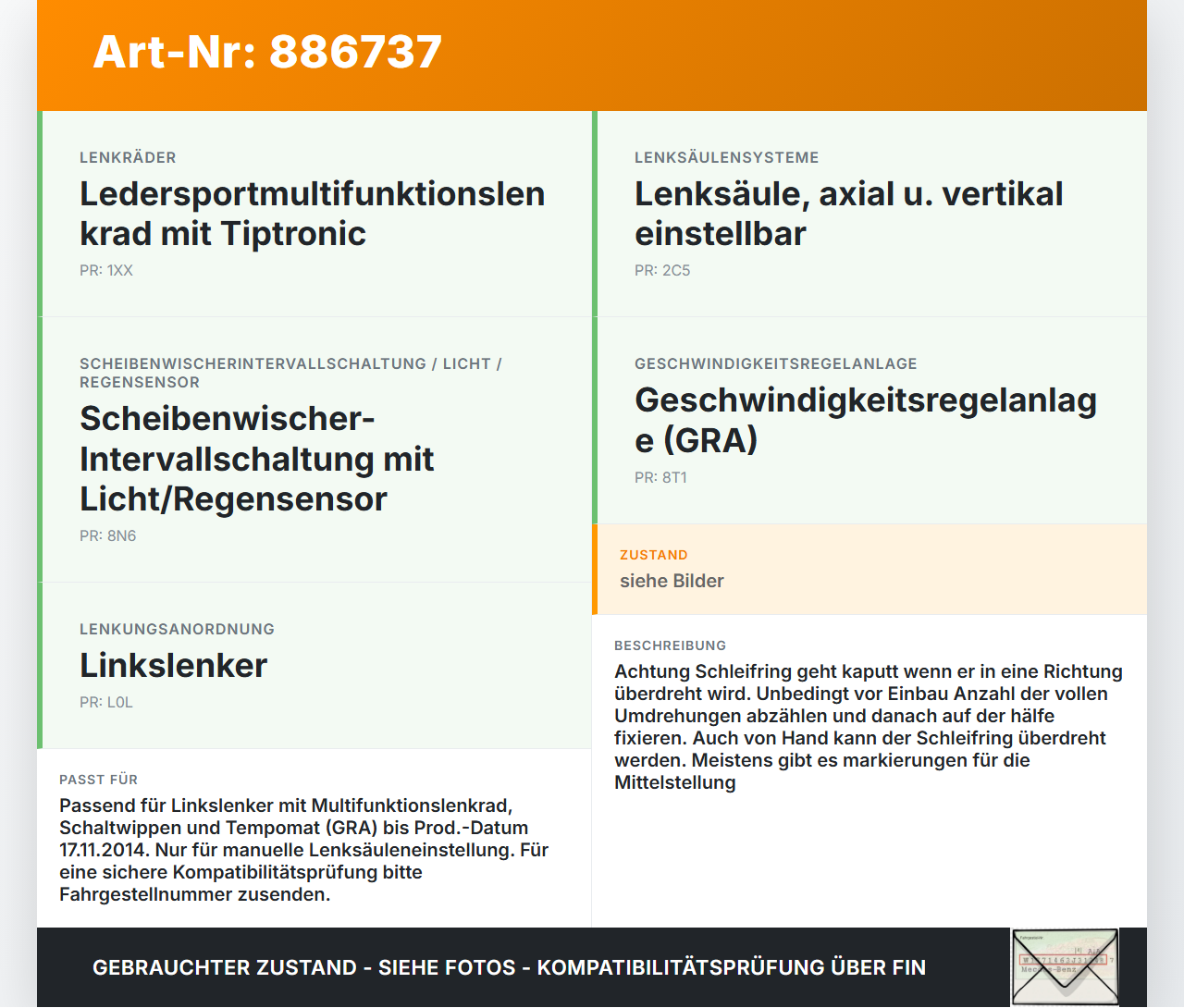 Audi A6 4G C7 Allroad 12-14 Airbag Schleifring Wickelfeder Audi A6 4G C7 Allroad 12-14 18.09.2014 4G0953568A... Vorschau 3